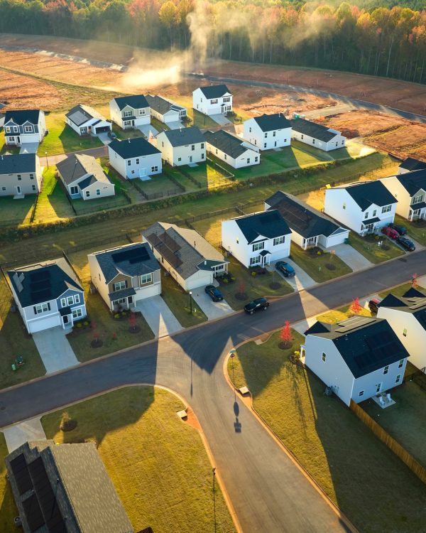 Ground prepared for building of new residential houses